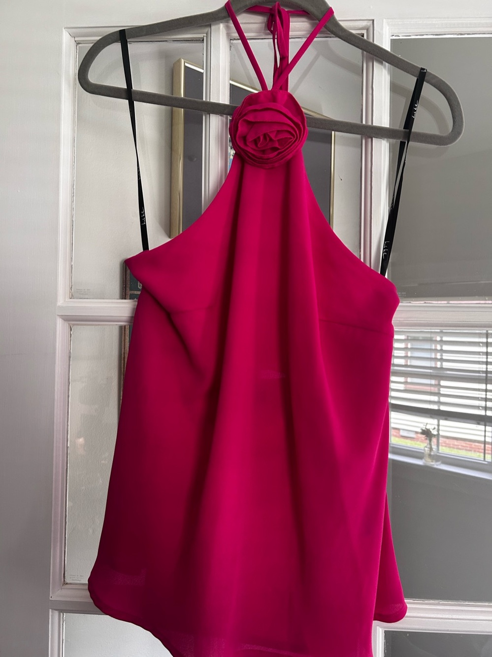 Nicole Miller Hot Pink Halter Camisole with Rosette